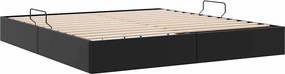 vidaXL Κρεβάτι Αποθήκης Μαύρο 193 x 203 cm Τεχνητό δέρμα