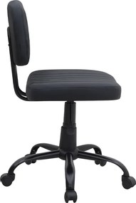 Καρέκλα γραφείου Romano Megapap από τεχνόδερμα χρώμα μαύρο 46x53x79/86εκ.