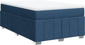 vidaXL Κρεβάτι Boxspring με Στρώμα Μπλε 120x190 εκ. Υφασμάτινο