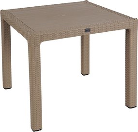 Τραπεζαρία Explore-Frontline pakoworld σετ 5τεμ PP cappuccino 90x90x73,5εκ