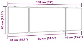 vidaXL Πίνακας Μαρκαδόρου Μαγνητικός Πτυσσόμ. 160x60x1,7εκ. Αλουμινίου