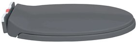vidaXL Κάλυμμα Λεκάνης με Soft Close &amp; Quick Release Οβάλ Γκρι