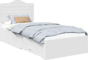 vidaXL Σκελετός Κρεβατιού Λευκό 90 x 190 cm Επεξεργασμένο ξύλο