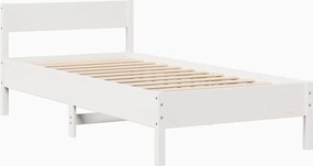 vidaXL Σκελετός Κρεβ. Χωρίς Στρώμα Λευκό 75x190 εκ Μασίφ Πεύκο