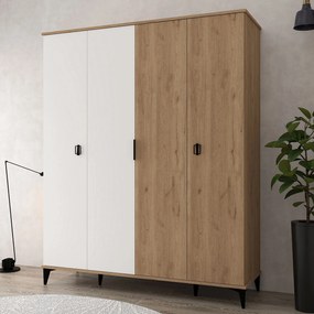 Ντουλάπα Sapphire Δρυς / Λευκό GRODRA 164x52x12