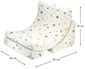 Terrazzo Καρεκλα Moon Υφασμα Μπουκλε / Σενιλ Υπόλευκο