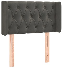 vidaXL Κεφαλάρι Κρεβατιού LED Σκούρο Γκρι 83x16x78/88 εκ. Βελούδινο