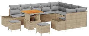 vidaXL Σετ Καναπέ Κήπου 12 pcs Μπεζ, Ανοιχτό Γκρι 80 x 80 x 71 cm