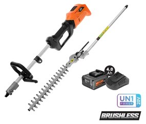 Krausmann US506-14B Πολυμηχάνημα Διαιρούμενο Επαναφορτιζόμενο 20V BL + Κλαδευτήρι Μπορντούρας + Μπαταρία 4.0Ah + Παρελκόμενα
