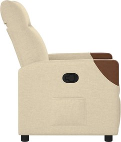 vidaXL Πολυθρόνα Ανακλινόμενη Κρεμ Υφασμάτινη