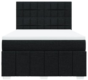 Κρεβάτι Boxspring με Στρώμα Μαύρο 160x200 εκ. Υφασμάτινο - Μαύρο