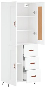 vidaXL Ντουλάπι Λευκό 69,5x34x180 εκ. από Επεξεργασμένο Ξύλο