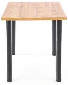 Τραπέζι Houston 1061, Wotan δρυς, Μαύρο, 75x68x120cm, 22 kg, Φυσικό ξύλο καπλαμά, Μέταλλο | Epipla1.gr
