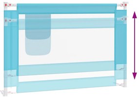 vidaXL Μπάρα Κρεβατιού Προστατευτική Μπλε 100 x 25 εκ. Υφασμάτινη