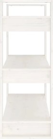vidaXL Βιβλιοθήκη/Διαχωριστικό Χώρου Λευκό 80x35x91 εκ. Μασίφ Πεύκο
