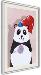 Αφίσα - Happy Panda - 20x30 - Μαύρο - Με πασπαρτού