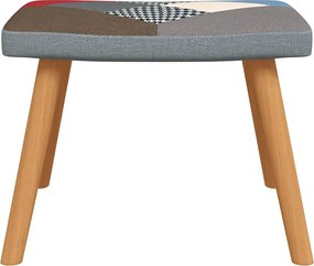 vidaXL Πολυθρόνα Κουνιστή Σχέδιο Patchwork Υφασμάτινη με Σκαμπό