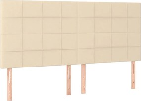 vidaXL Κρεβάτι Boxspring με Στρώμα Κρεμ 180x200 εκ. Υφασμάτινο