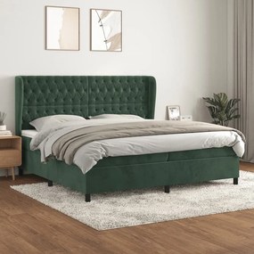 ΚΡΕΒΑΤΙ BOXSPRING ΜΕ ΣΤΡΩΜΑ ΣΚΟΥΡΟ ΠΡΑΣΙΝΟ 200X200ΕΚ. ΒΕΛΟΥΔΙΝΟ 3129414