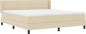 vidaXL Κρεβάτι με ελατήρια με στρώμα Κρεμ 200 x 180 cm ύφασμα