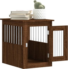 vidaXL Κλουβί Σκύλου Καφέ Δρυς 45x62x59 εκ. από Επεξεργ. Ξύλο