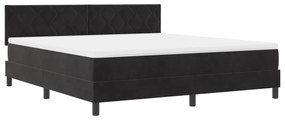 vidaXL Κρεβάτι Box Spring με Στρώμα Μαύρο Σούπερ Βασιλικό Βελούδο
