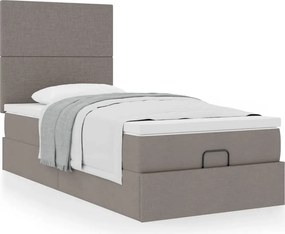 vidaXL Οθωμανικό κρεβάτι με στρώμα Taupe 90x190cm ύφασμα