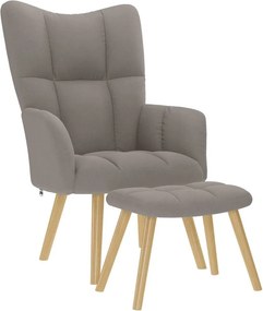 vidaXL Πολυθρόνα Relax Taupe Υφασμάτινη με Υποπόδιο