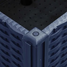 vidaXL Ζαρντινιέρα Κήπου με Ροδάκια Μπλε Γκρι 80x50x54 εκ. Πολυπροπυλένιο