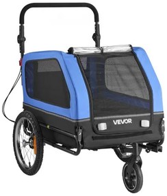 VEVOR Dog Bike Trailer, Supports up to 40 kg, 2-in-1 Pet Stroller Cart Bicycle Carrier for Small &amp; Large Dogs, Easy Folding Frame with Quick Release Wheel, Universal Bicycle Coupler, Internal Leash