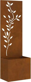 vidaXL Οθόνη Ιδιωτικότητας Κήπου Floral Σκ rusty 50 x 140 cm