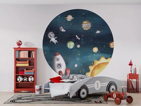 Space Joy Ταπετσαρια Τοιχου Σκουρο Μπλε Στρογγυλη 80cm