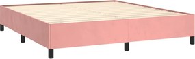 vidaXL Κρεβάτι Boxspring με Στρώμα Ροζ 180x200 εκ. Βελούδινο