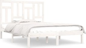 vidaXL Σκελετός Κρεβ. Χωρίς Στρώμα Λευκό 140x200 εκ Μασίφ Πεύκο