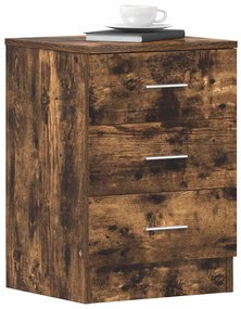 vidaXL Κομοδίνο Καπνιστή Δρυς 38 x 35 x 56 εκ. από Επεξεργασμένο Ξύλο