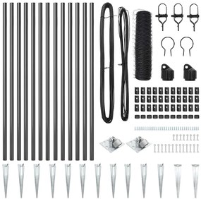 vidaXL Στύλος Περιφράξεων Γκρι 25 x 0,8 m (50 mm πλέγμα)