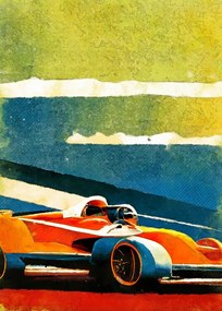 Εικονογράφηση Formula 1 orange blue, Justyna Jaszke