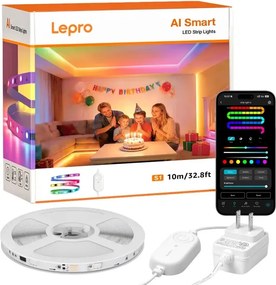 Lepro S1 Λωρίδα LED RGBIC 10 μέτρων με Wi-Fi και Bluetooth