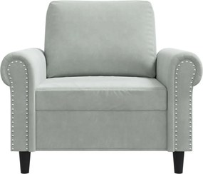 vidaXL Πολυθρόνα Ανοιχτό Γκρι 60 εκ. Βελούδινη