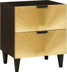 vidaXL Κομοδίνο 2 pcs Μαύρο και Χρυσό 40 x 33 x 46 εκ.