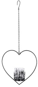 Διακοσμητικό Κρεμαστό ArteLibre Καρδιά Με Μικρό Φανάρι Μαύρο Μέταλλο 7.5x24.5x25cm
