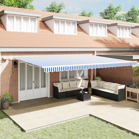 vidaXL Σκηνίτσα Αναδιπλούμενη with Μπλε και λευκό 6 x 3 m