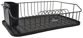 Πιατοθήκη Μεταλλική Home 835799 43x29x12,5cm Black Ankor Μέταλλο,Πλαστικό