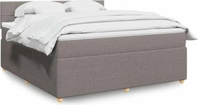 vidaXL Κρεβάτι Boxspring με Στρώμα Taupe 180x200 εκ. Υφασμάτινο