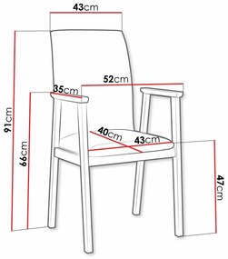 Καρέκλα Victorville 336, Πράσινο, Μαύρο, 91x43x40cm, 7 kg, Ταπισερί, Ξύλινα, Μπράτσα, Ξύλο: Σημύδα | Epipla1.gr