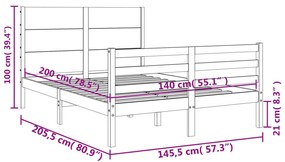 ΠΛΑΙΣΙΟ ΚΡΕΒΑΤΙΟΥ ΜΕ ΚΕΦΑΛΑΡΙ ΛΕΥΚΟ 140X200 ΕΚ. ΜΑΣΙΦ ΞΥΛΟ 3194637