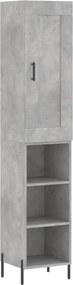 vidaXL Ντουλάπι Γκρι Σκυροδέματος 34,5x34x180 εκ. Επεξεργασμένο Ξύλο