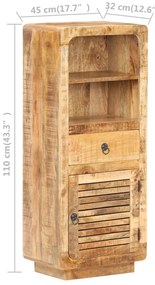 vidaXL Ντουλάπι με Συρτάρι/Ράφια 45x32x110 εκ. Ακατέργαστο Ξύλο Μάνγκο