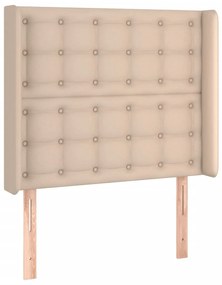 vidaXL Κρεβάτι Boxspring Στρώμα&amp;LED Καπουτσίνο 100x200 εκ. Συνθ. Δέρμα