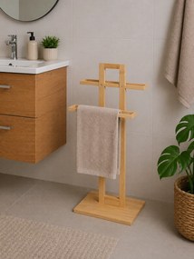 Επιδαπέδια Κρεμάστρα 2 Θέσεων από Bamboo 37x25x85cm MRShome